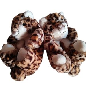 Leopard Plush Women's Slippers Cheetah Print Cozy Slippers